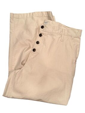 J. Crew Factory Cream Button-Fly Pants Neutral Versatile Lightweight Sz 31